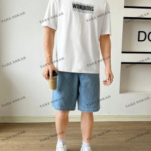 KOD Trend Hypemode Erkek Loose-Fit Letter Grafik Örme Tişört