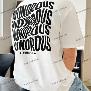 KOD Trend Hypemode Erkek Loose-Fit Letter Grafik Örme Tişört