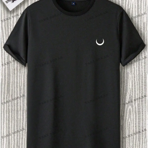 KOD Trend Hypemode Erkek Plus Güneş ve Ay Baskılı Damla Omuz Tişört