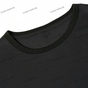 KOD Trend Hypemode Erkek Plus Güneş ve Ay Baskılı Damla Omuz Tişört