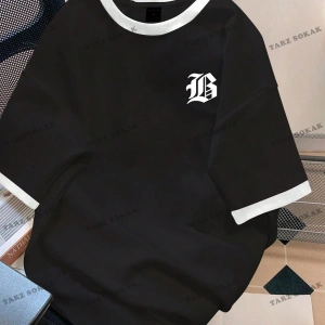 KOD Trend Hypemode Harf Baskılı ve Kontrast Kesimli Renkli Bloklu Erkek Tişörtü