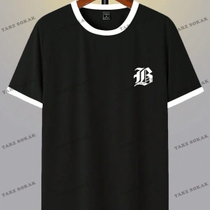 KOD Trend Hypemode Harf Baskılı ve Kontrast Kesimli Renkli Bloklu Erkek Tişörtü