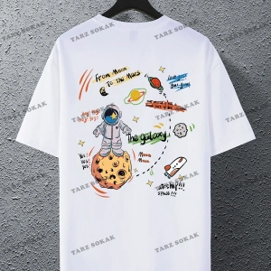 KOD Trend Hypemode Loose Fit Erkek Karikatür ve Slogan Grafikli Düşük Omuz Tişört