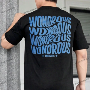 KOD Trend Hypemode Loose Fit Erkek Yazılı Baskılı Kısa Kollu Tişört