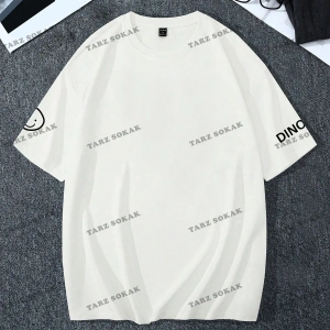 KOD Trend Loose Fit Karikatür ve Mektup Baskılı Damla Omuz Erkek Tişörtü