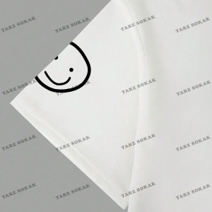 KOD Trend Loose Fit Karikatür ve Mektup Baskılı Damla Omuz Erkek Tişörtü