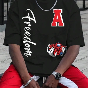 KOD Trend Sporsity Erkek Mektup Grafikli Tişört