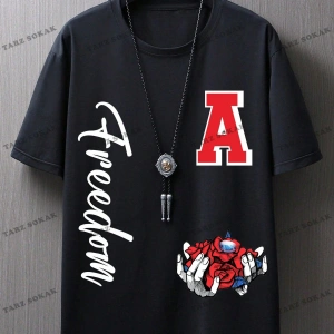 KOD Trend Sporsity Erkek Mektup Grafikli Tişört