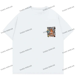 KOD Trend Street Life Erkek İskelet Sloganlı Grafik Tişört