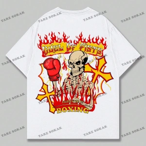 KOD Trend Street Life Erkek Kafatası ve Harf Grafikli Tişört