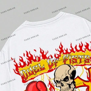 KOD Trend Street Life Erkek Kafatası ve Harf Grafikli Tişört