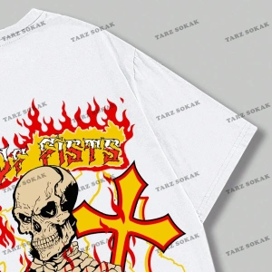 KOD Trend Street Life Erkek Kafatası ve Harf Grafikli Tişört