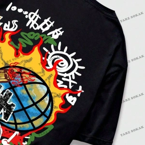 KOD Trend Street Life Erkek Karikatür ve Mektup Grafikli Tişört