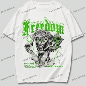 KOD Trend Street Life Erkek Pamuk Figürlü ve Sloganlı Grafik Tişört