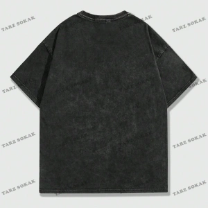 KOD Trend Street Life Erkek Slogan ve İskelet Baskı Damla Omuz Tişört