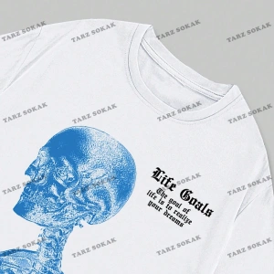 KOD Trend Street Life Erkek Slogan ve İskelet Baskılı Tişört