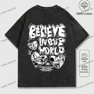 KOD Trend Street Life Erkek Sloganlı Grafik Tişört