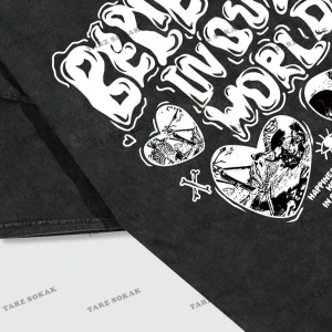 KOD Trend Street Life Erkek Sloganlı Grafik Tişört