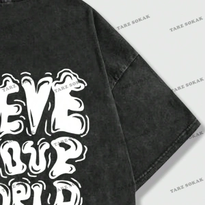 KOD Trend Street Life Erkek Sloganlı Grafik Tişört