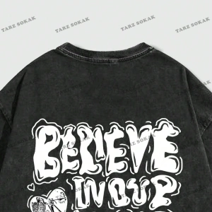 KOD Trend Street Life Erkek Sloganlı Grafik Tişört