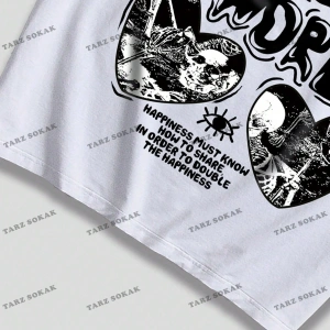 KOD Trend Street Life Erkek Sloganlı Grafik Tişört