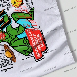 KOD Trend Street Life Erkek Uzaylı ve Sloganlı Grafik Tişört