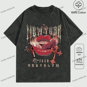 KOD Trend Street Life Harfli ve Dudaklı Kısa Kollu Erkek Tişört