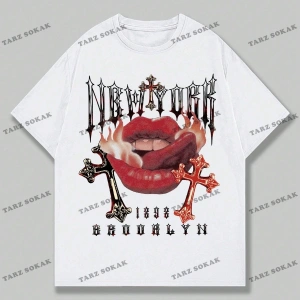 KOD Trend Street Life Harfli ve Dudaklı Kısa Kollu Erkek Tişört