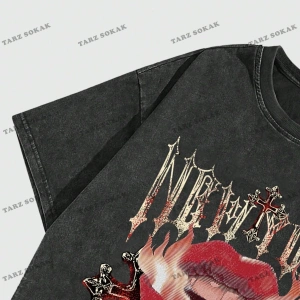 KOD Trend Street Life Harfli ve Dudaklı Kısa Kollu Erkek Tişört