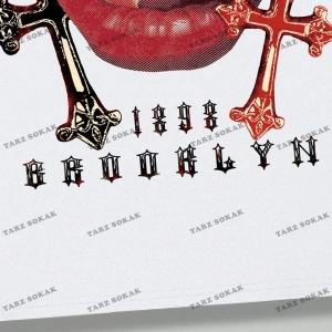 KOD Trend Street Life Harfli ve Dudaklı Kısa Kollu Erkek Tişört