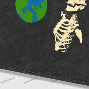 KOD Trend Street Life İlkbahar Yaz Günlük Giyime Uygun Kafatası ve Slogan Baskılı Kısa Kollu Erke