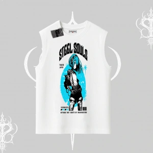 Kolsuz Tshirt Anime Cyberpunk Kız Baskılı