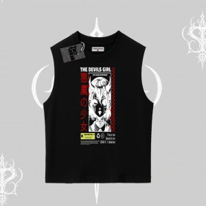 Kolsuz Tshirt Anime Devils Girl Japanese Style Baskılı