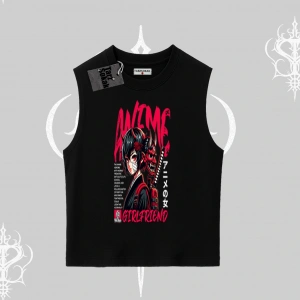 Kolsuz Tshirt Anime Girlfriend Kırmızı