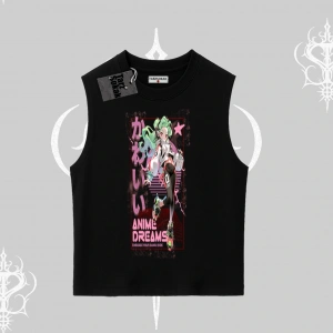 Kolsuz Tshirt Anime Kawaii Japon Kız Desenli