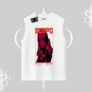 Kolsuz Tshirt Anime Waifu Kırmızı Grafik Desenli