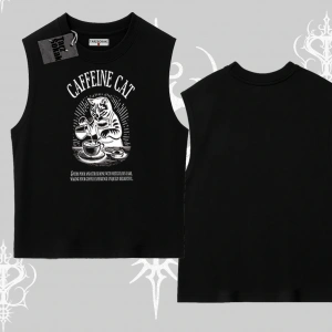 Kolsuz Tshirt Caffeine Cat Kahve Temalı Kedi Baskılı