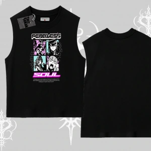 Kolsuz Tshirt Fearless Soul Anime Kolaj Baskılı