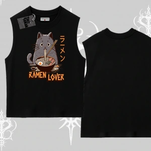 Kolsuz Tshirt Ramen Lover Kedi Anime Baskılı