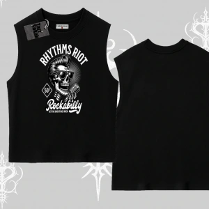 Kolsuz Tshirt Rhythms Riot Vintage Rockabilly Skull Street Aesthetic