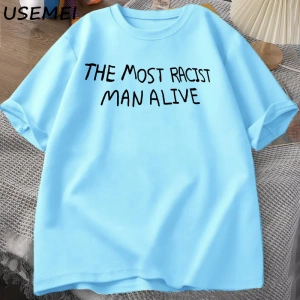 Komik En Irkçı Adam Canlı Grafik T-shirt Erkek Kadın Kısa Kollu Pamuk sıfır yaka bluzlar Unis 2870