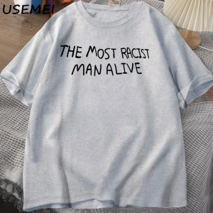 Komik En Irkçı Adam Canlı Grafik T-shirt Erkek Kadın Kısa Kollu Pamuk sıfır yaka bluzlar Unis 2870