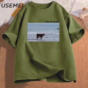 Komik kedi baskılı tişört sevimli Bubu Dudu Tshirt yaz pamuk kısa kollu Teekadın erke 2914