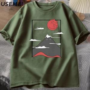 Komik Kedi Grafik T Shirt Japon Kedi Grafik Tee Pamuk Baskılı Kısa Kollu Tees Erkek Kadın Har 2804