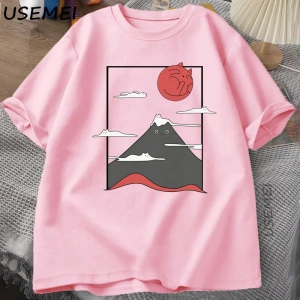 Komik Kedi Grafik T Shirt Japon Kedi Grafik Tee Pamuk Baskılı Kısa Kollu Tees Erkek Kadın Har 2804