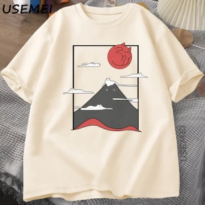 Komik Kedi Grafik T Shirt Japon Kedi Grafik Tee Pamuk Baskılı Kısa Kollu Tees Erkek Kadın Har 2804