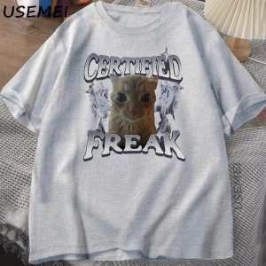 Komik Kedi Grafik T Shirt Japon Kedi Grafik Tee Pamuk Baskılı Kısa Kollu Tees Erkek Kadın Har 2804