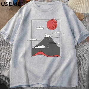 Komik Kedi Grafik T Shirt Japon Kedi Grafik Tee Pamuk Baskılı Kısa Kollu Tees Erkek Kadın Har 2804