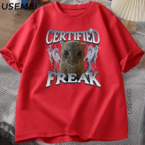 Komik Kedi Grafik T Shirt Japon Kedi Grafik Tee Pamuk Baskılı Kısa Kollu Tees Erkek Kadın Har 2804