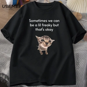 Komik Kedi Grafik Tee Erkek Kadın Sevimli Hayvan Sevgilisi T Shirt Unisex T-Shirt Harajuku Er 2999